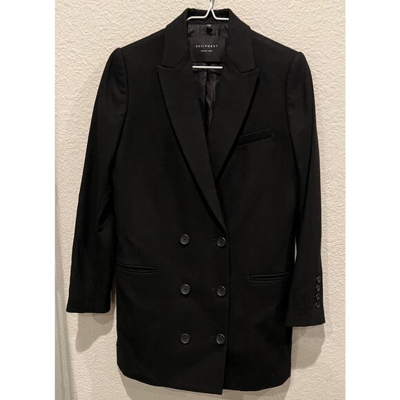 EQUIPMENT Norden Oversized Double-breasted Wool Mini Dress Size 0 - Picture 4 of 11